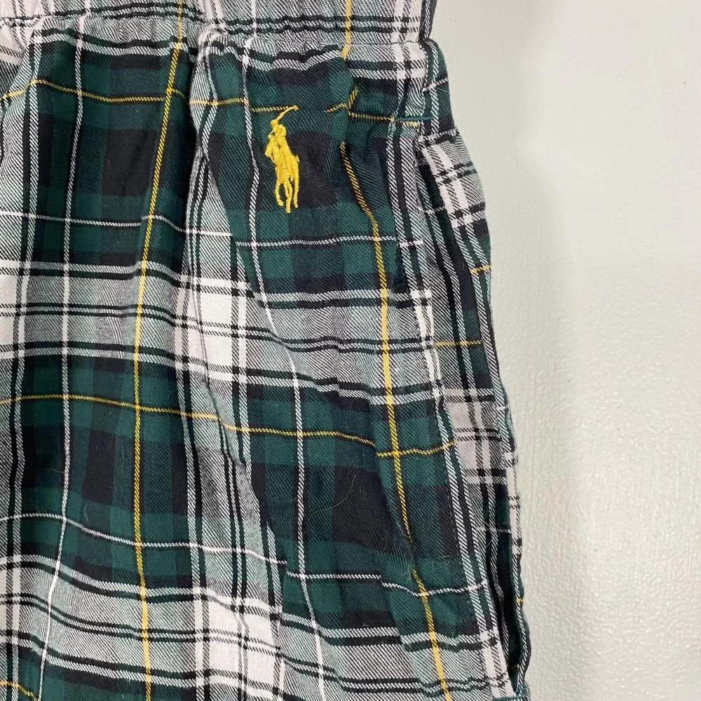 Polo Ralph Lauren Pajama Pants Mens XL Green‎ Plaid Sleepwear Drawstring Lounge